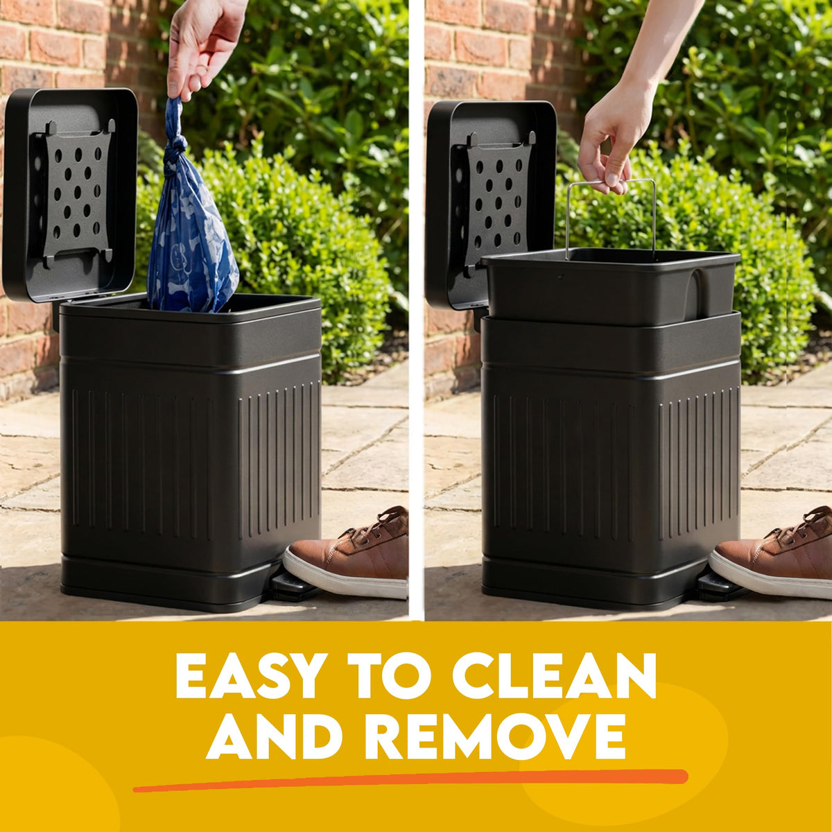 AnimoGoods odor-control carbon filter bin helps trap outdoor odors.