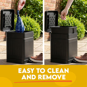 AnimoGoods odor-control carbon filter bin helps trap outdoor odors.
