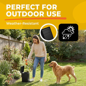 AnimoGoods pedal-operated dog poop bin for hands-free disposal.