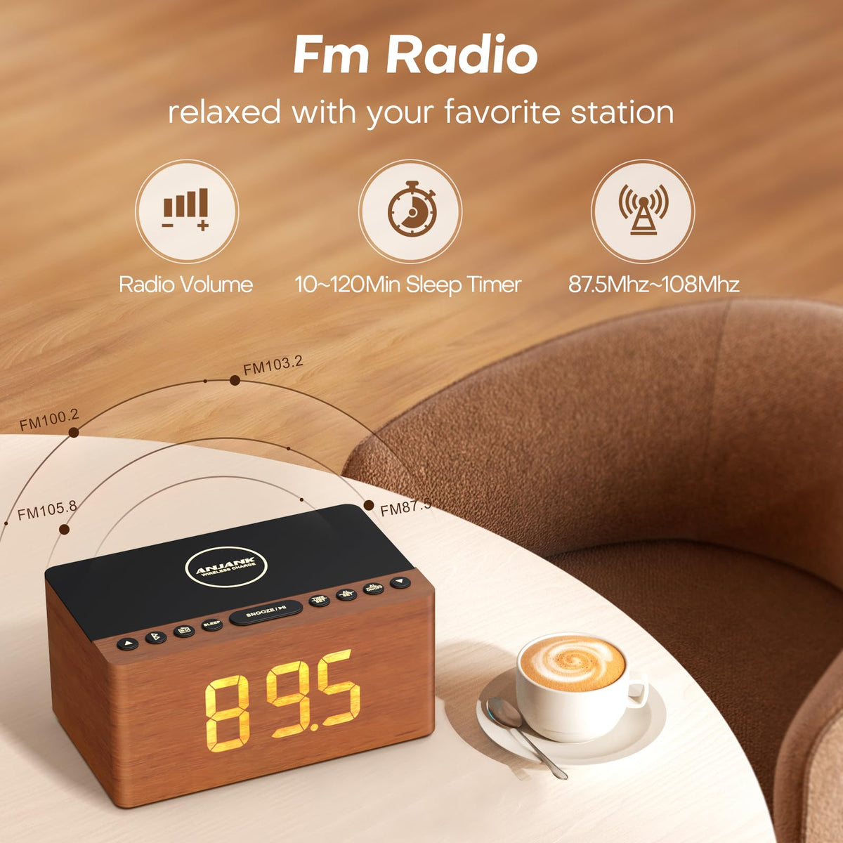 ANJANK 4-in-1 device blends alarm, speaker, radio and charging elegantly