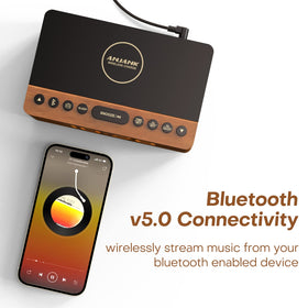 ANJANK bedside clock with USB port powering a second device