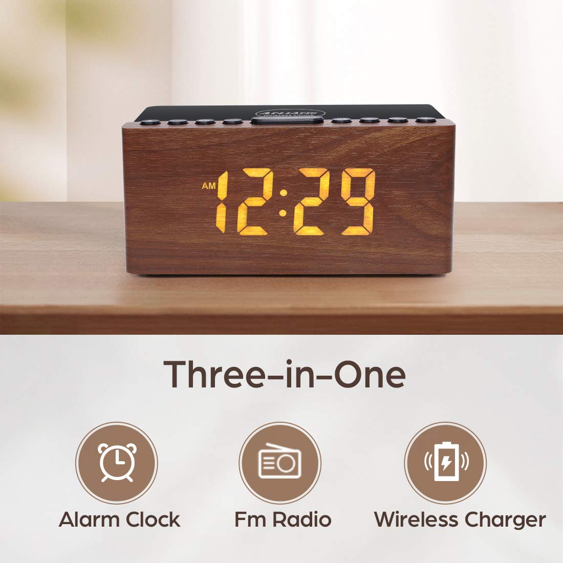 ANJANK wireless charging top surface for cable-free device charging.