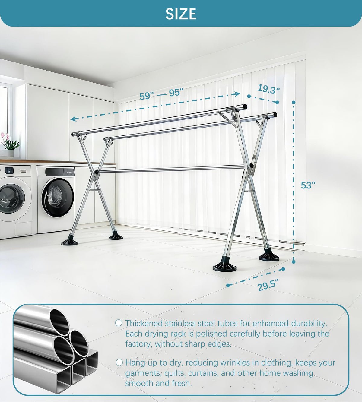 ANJIYP 20-hooks 12-clips configuration for versatile drying