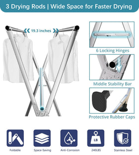 ANJIYP heavy-duty stainless-steel drying rack durable and stable