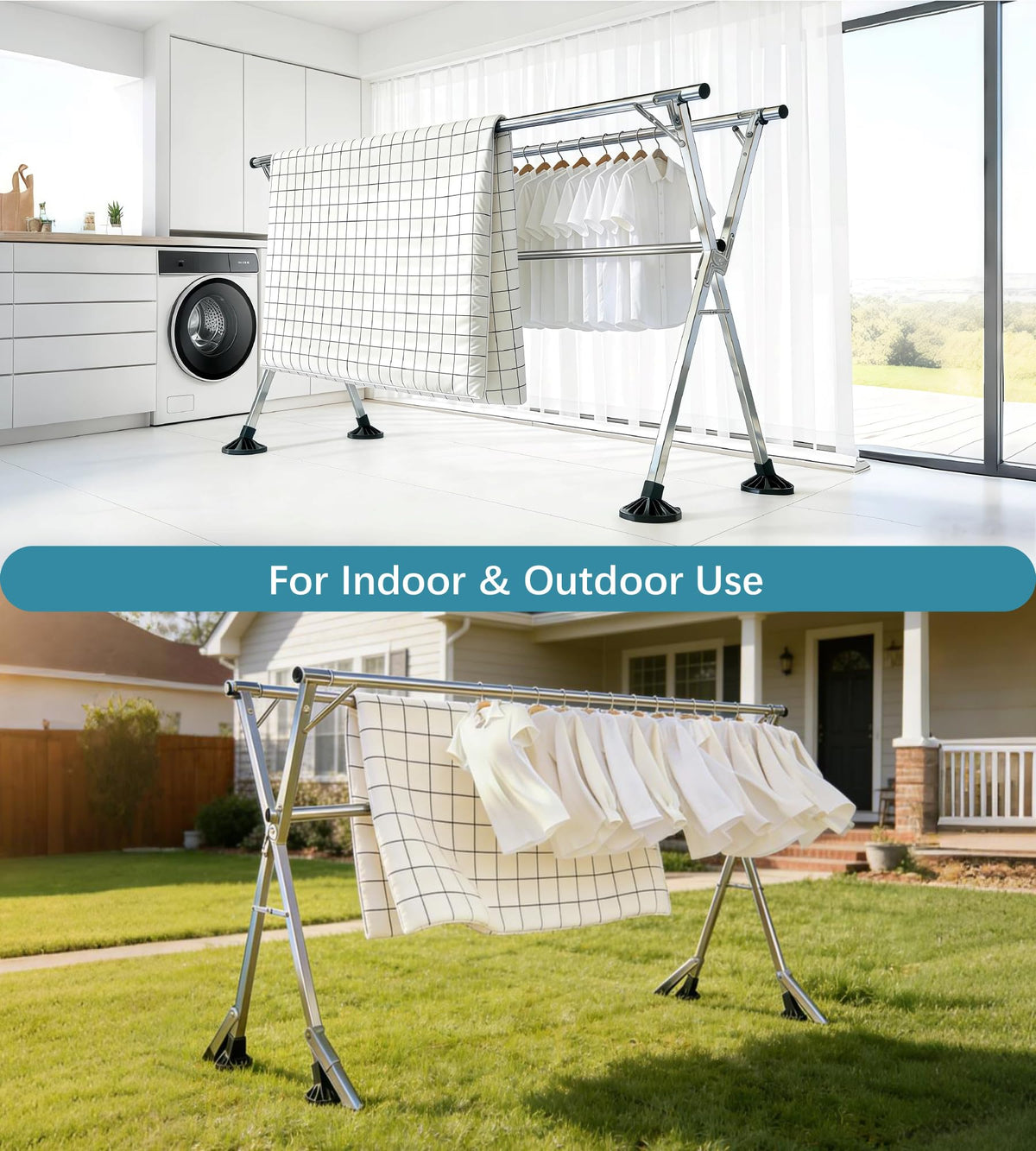 ANJIYP no-assembly-needed drying rack ready to use