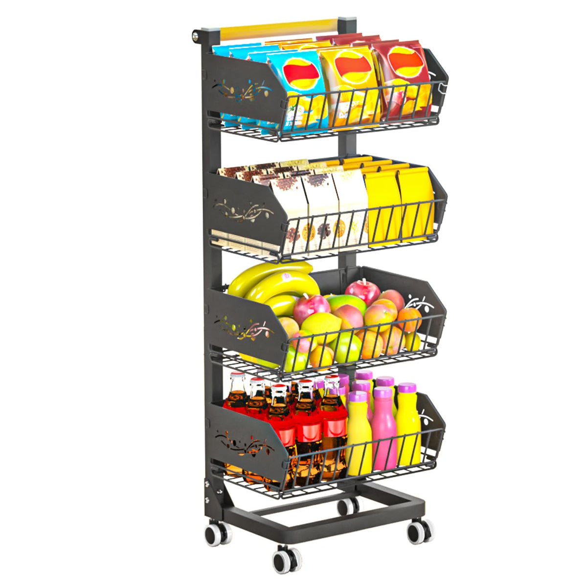 ANJUBAN cart with wheels for easy kitchen organization