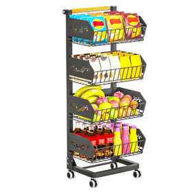 ANJUBAN cart with wheels for easy kitchen organization