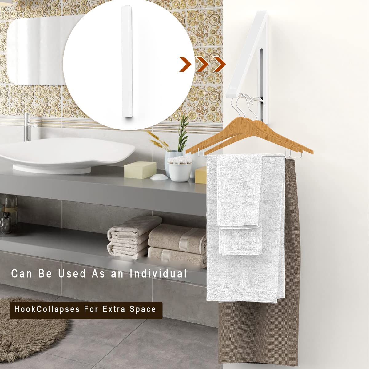 Anjuer closed rack appears slim and neat against the wall.