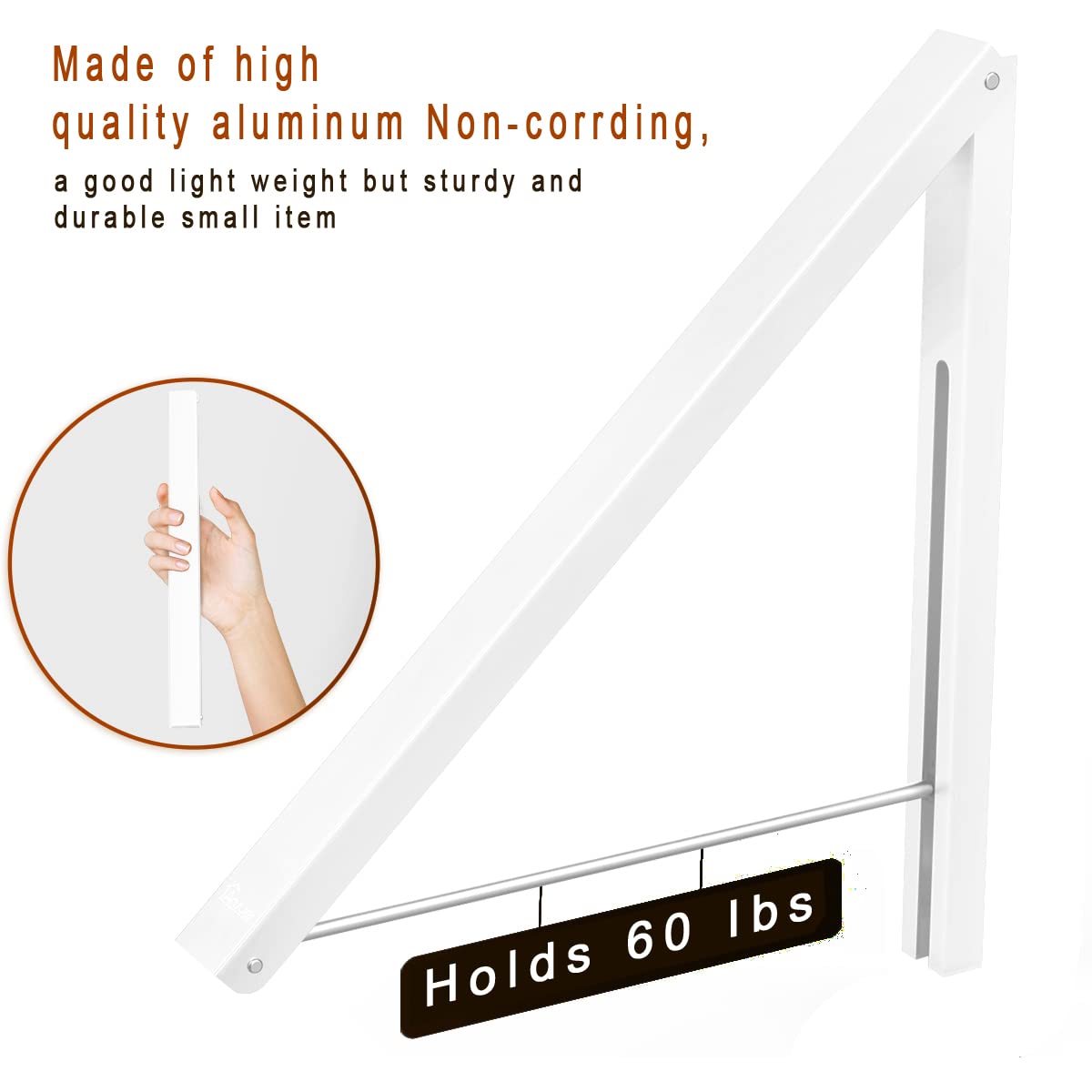 Anjuer folding rack folded compact demonstrates easy storage when not in use.