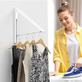 Anjuer open rack provides extra hanging space for clothes.