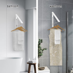 Anjuer small-space organization keeps laundry area tidy.