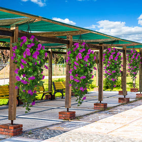 Ankey artificial petunia outdoor decor provides year-round color and charm.