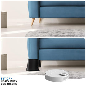ANNKUT bed risers 6-inch TPU-bottom provide floor protection and quiet movement