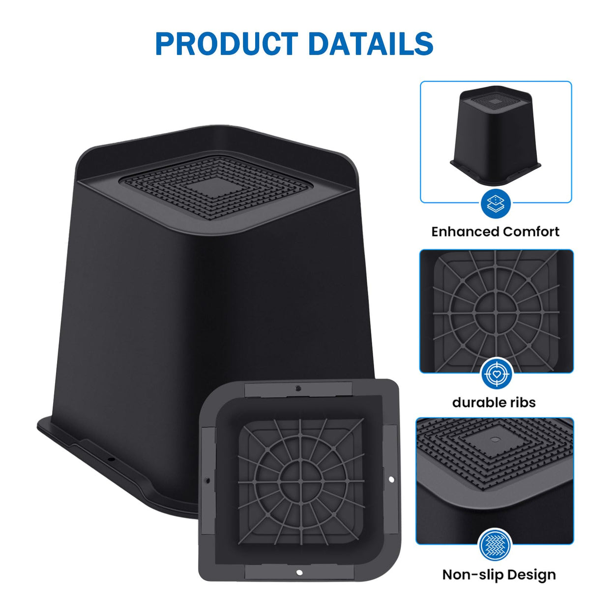 ANNKUT bed risers 6-inch heavy-duty PP material support up to 5,000 pounds