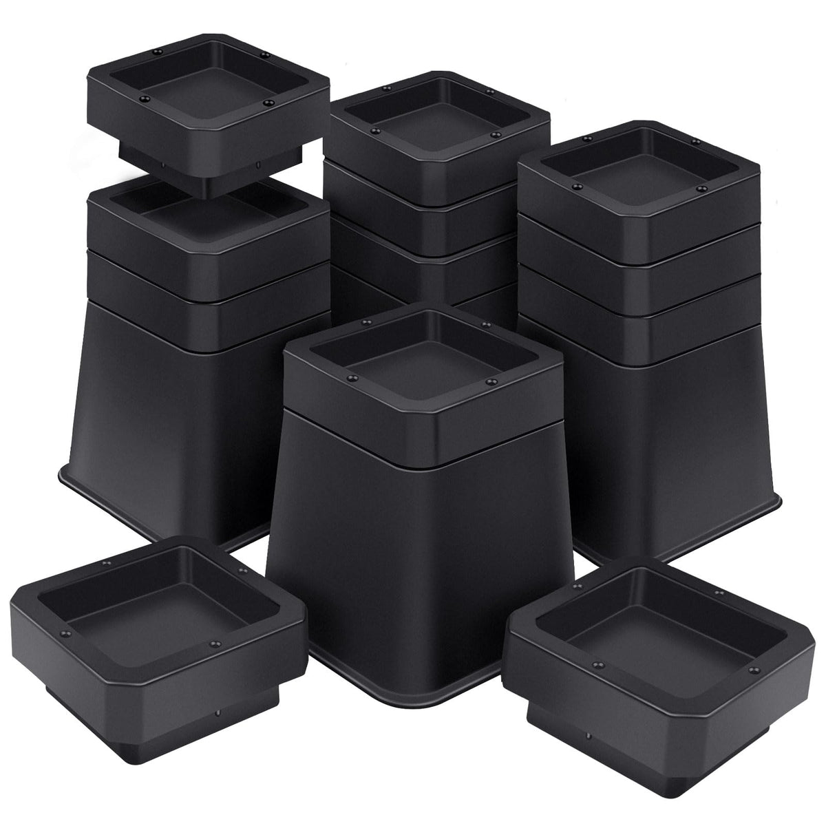 ANNKUT bed risers 6inch heavy-duty raise bed height with solid support.