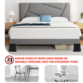 ANNKUT bed risers 6-inch trapezoidal design enhances stability and prevents tipping
