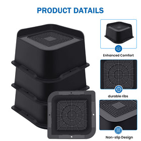 ANNKUT Bed Risers Heavy-Duty PP Material withstands high weight capacity.