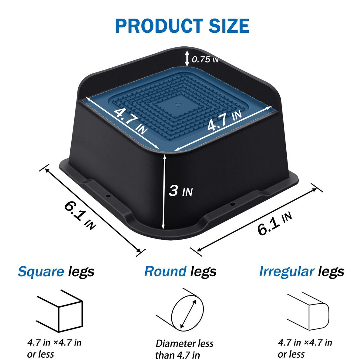 ANNKUT Bed Risers Non-Slip Top prevents slips and protects floors.