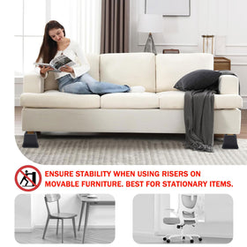 ANNKUT bed risers in bed setup demonstrate versatile use.