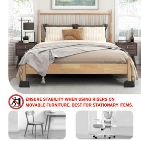 ANNKUT Bed Risers Trapezoidal Design enhances stability and balance.