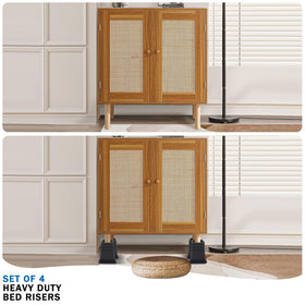 ANNKUT bed risers under-bed storage boost space efficiency.