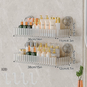 Ankoox shower caddy fits smooth surfaces like tiles or glass.