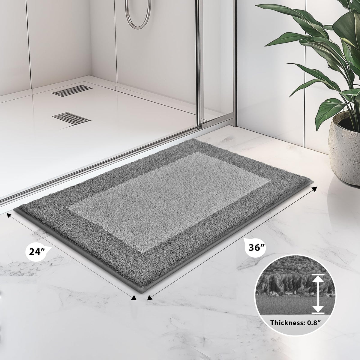 anllugs bathroom rug 24x36 soft texture close-up for cozy feet