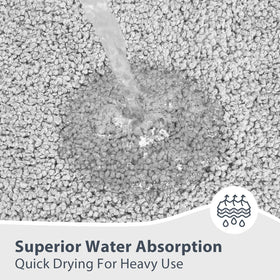 anllugs bathroom rug absorbent fiber closeup shows thick pile soaking moisture quickly