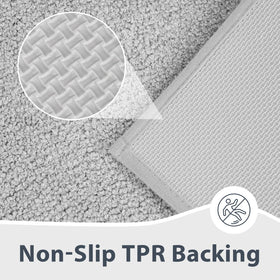 anllugs bathroom rug at shower entrance shows front-of-shower practicality and safety