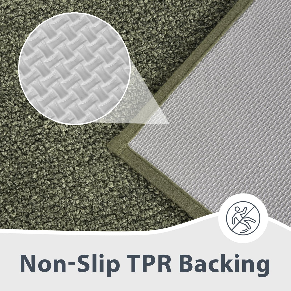 Anllugs front-of-shower rug helps create a safe doorway area.