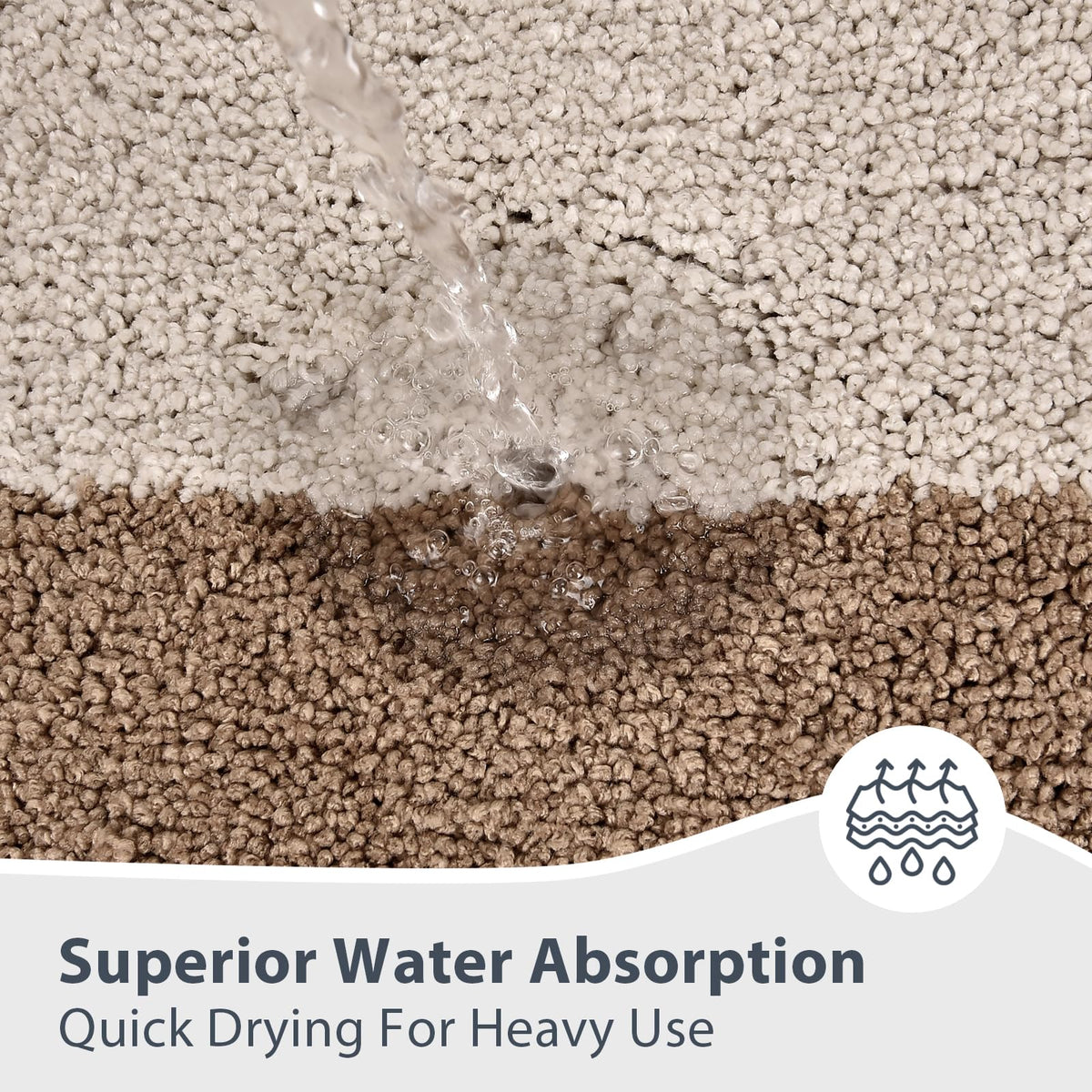 anllugs bathroom rug dries quickly to help keep floors safe.