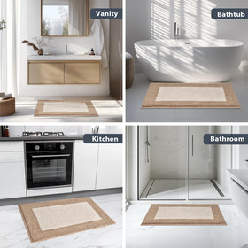 anllugs bathroom rug helps maintain safe, dry floors for kids and pets.