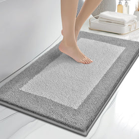 anllugs bathroom rug soft fiber closeup shows plush surface for cozy feet