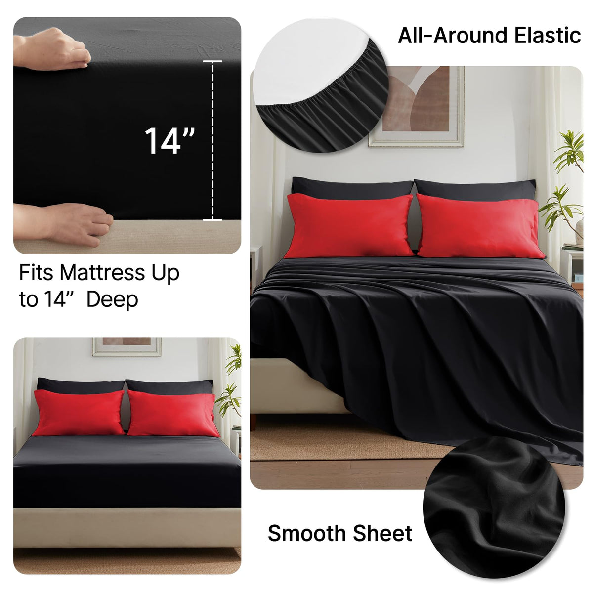 Anluoer fitted sheet 60x80 with 14-pocket fits mattresses securely.