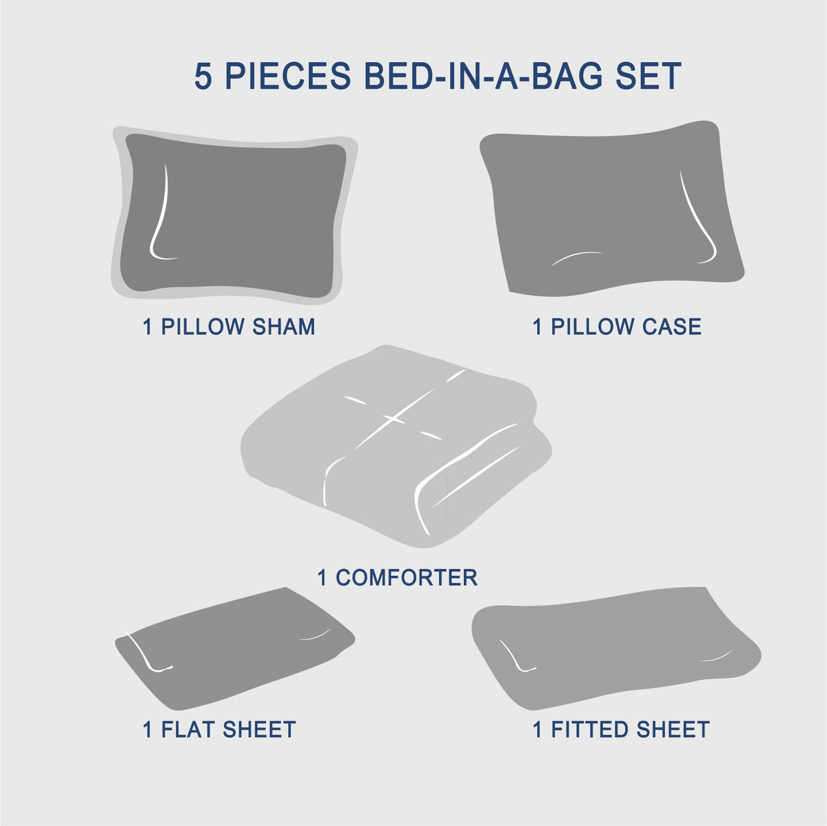 Anluoer pink flat sheet completes the bed-in-a-bag ensemble.