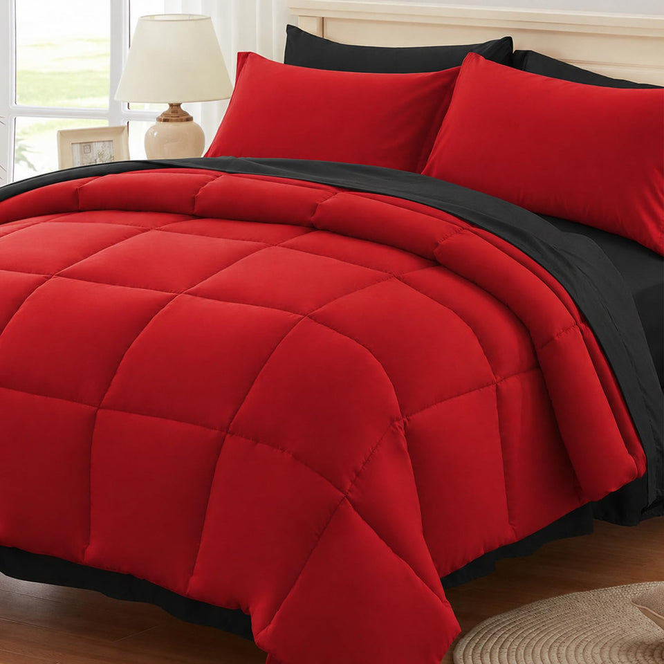 Anluoer king-size comforter set with reversible design for versatile styling.