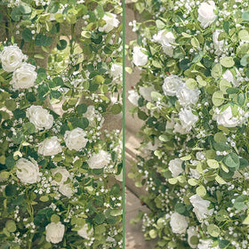 Anna's Whimsy detail of white roses and gypsophila showing delicate blooms