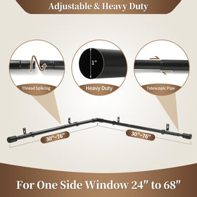 Anndason black finish iron rods resist rust and suit modern interiors
