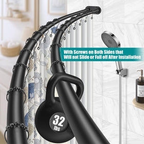 Anndason black finish shower rod adds modern style to bathrooms