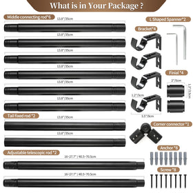 Anndason complete window curtain assembly for bay and corner windows