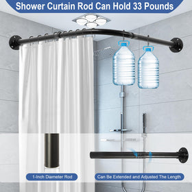 Anndason corner shower rod supporting up to 33 pounds with durable build.
