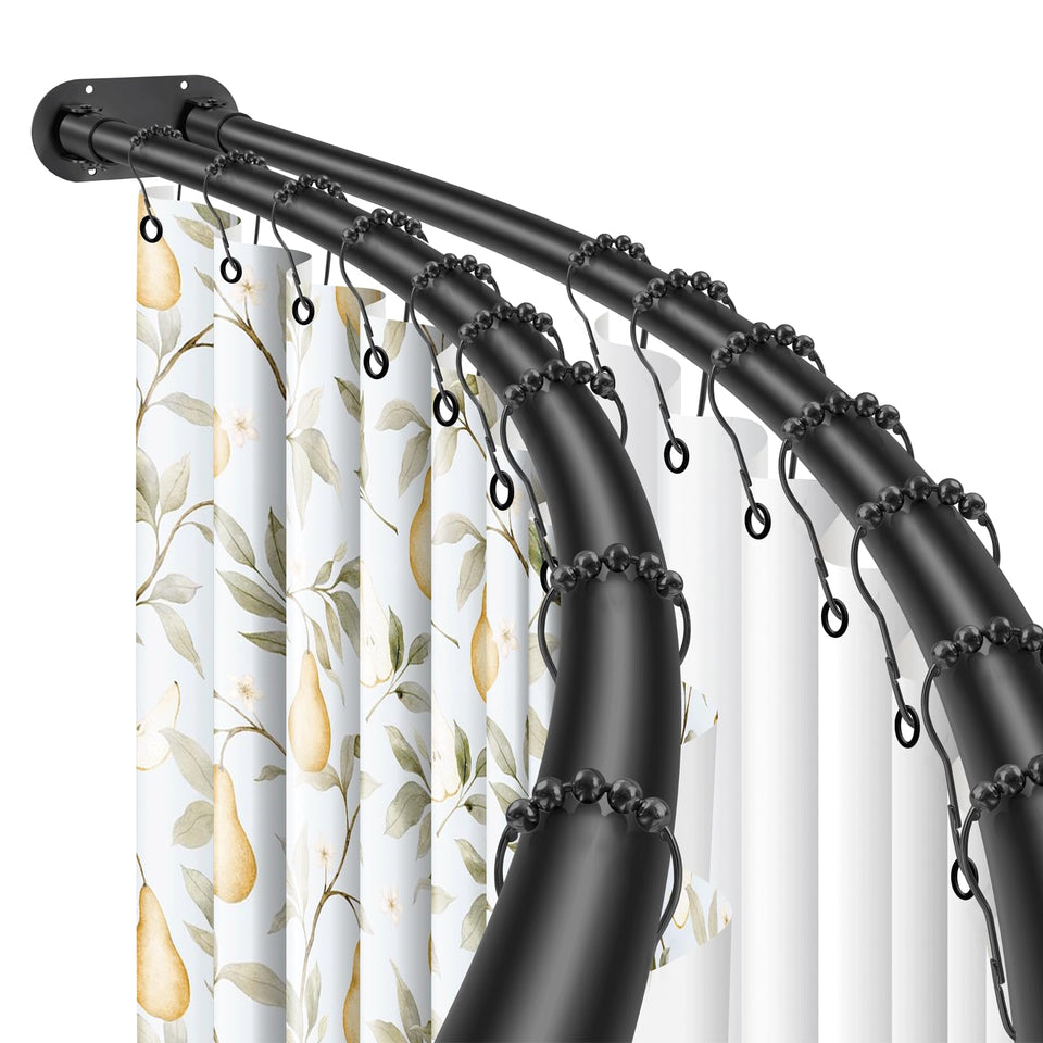 Anndason double curved shower rod wall mount assembly enhances space and organization