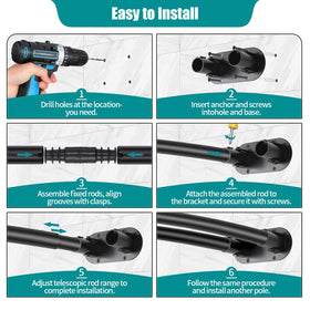 Anndason multiuse curtain rod holds towels and décor for convenience