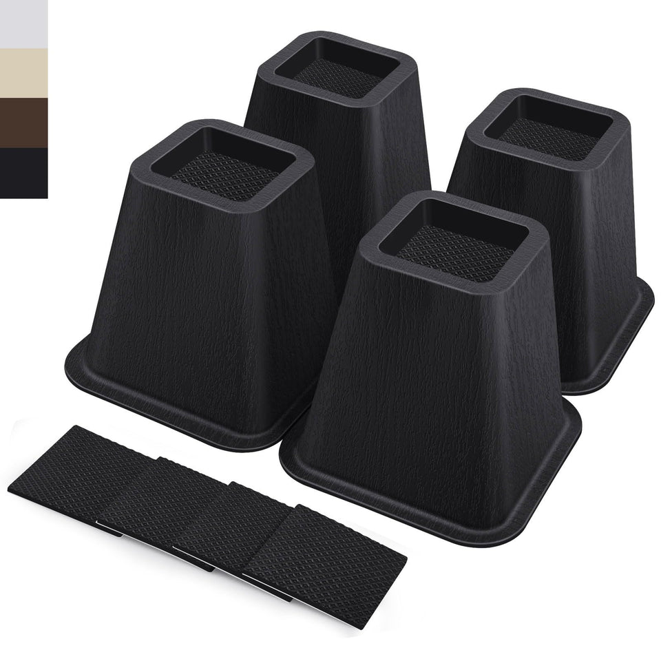 ANNKUT 6-inch heavy-duty bed risers side view for reliable lift and stability.
