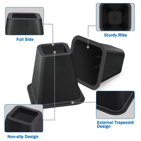 ANNKUT bed riser features 1-inch skeleton for durable lifting per leg.
