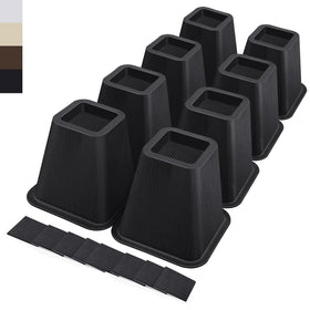 ANNKUT bed riser 6-inch heavy-duty elevates furniture for extra under-bed storage.
