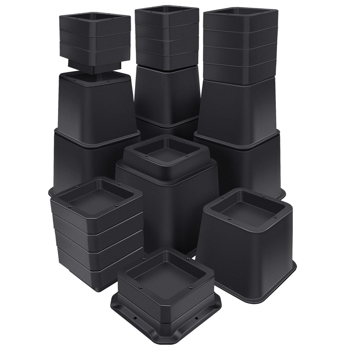 ANNKUT bed risers 12-inch heavy-duty assembled for stable elevation and under-bed storage.