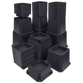 ANNKUT bed risers 12-inch heavy-duty assembled for stable elevation and under-bed storage.