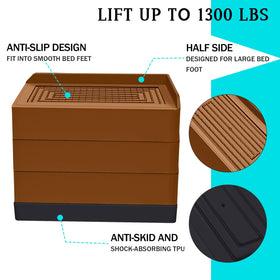 ANNKUT stackable risers at 3-inch height elevating furniture for easier access
