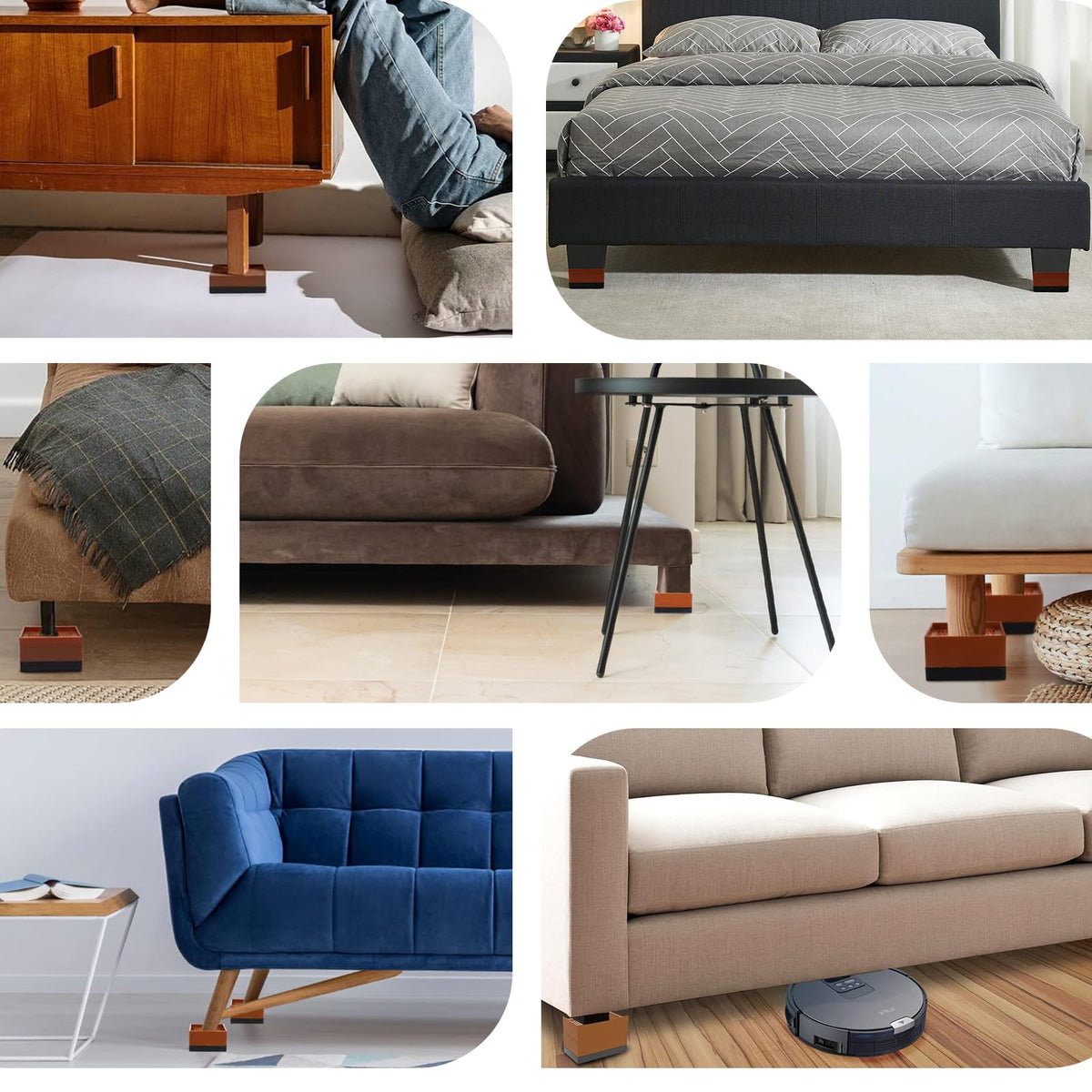 ANNKUT L-shape design enables versatile placement under beds, desks, and couches